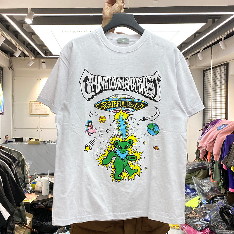 Star Man Cartoon Print Short Sleeve