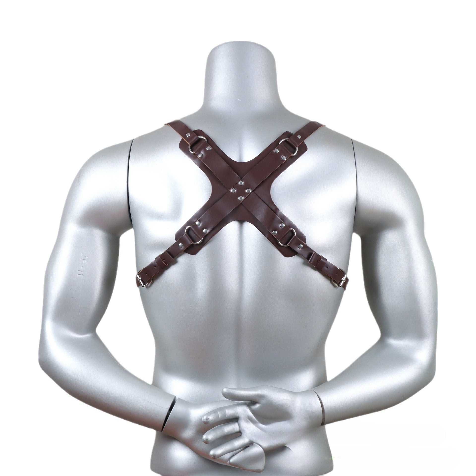 Men's Leather Strap Punk One-piece Shirt Accessories