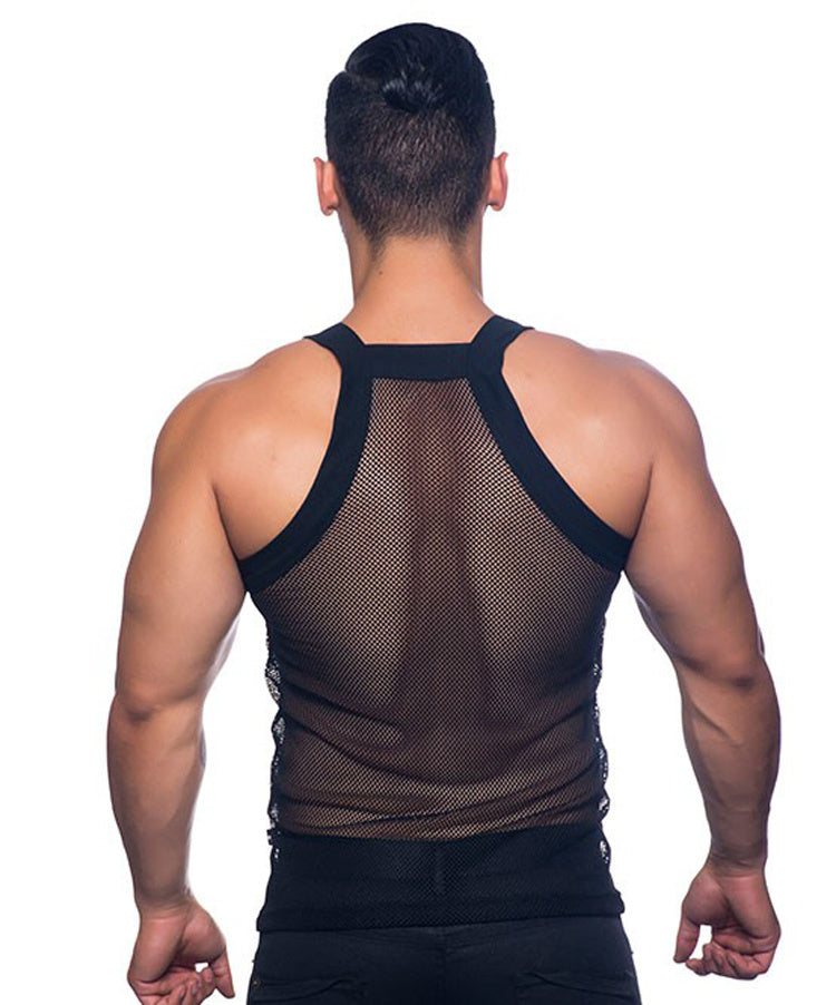 Men's Sexy Wide-brimmed Mesh Vest