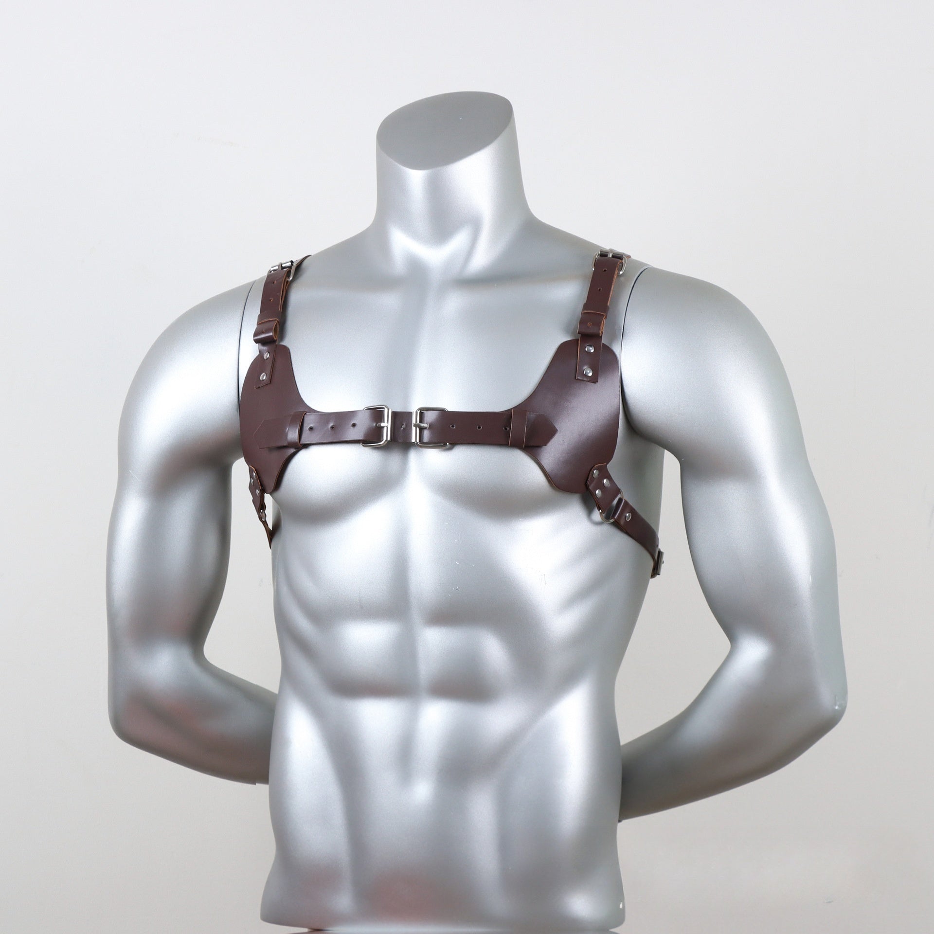 Men's Leather Strap Punk One-piece Shirt Accessories