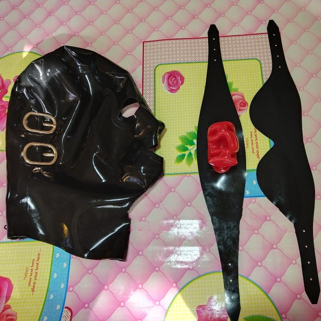 Latex Clothing Latex Head Cover Mobile Eye Mask Mask Braces Full Pack Latex Mask
